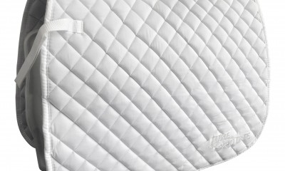 White Dressage Saddle Pads by LuxeEquine